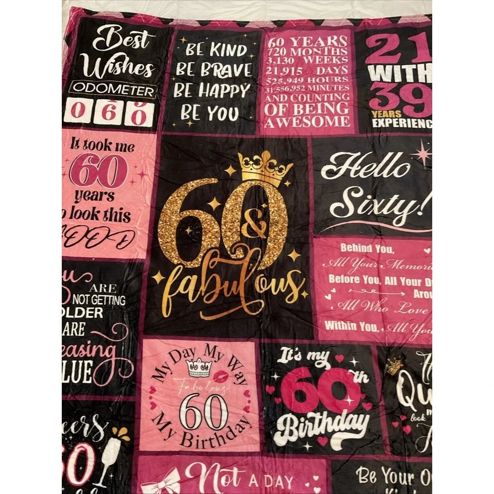 60th Birthday Gifts Blanket 60